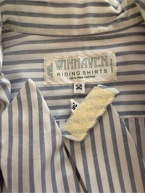 Women’s Blue Stripe Riding Shirt - Pima Cotton NWOT